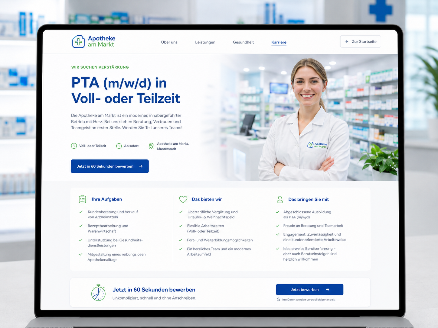 Einblick in das Premium-Modul Karriereseite