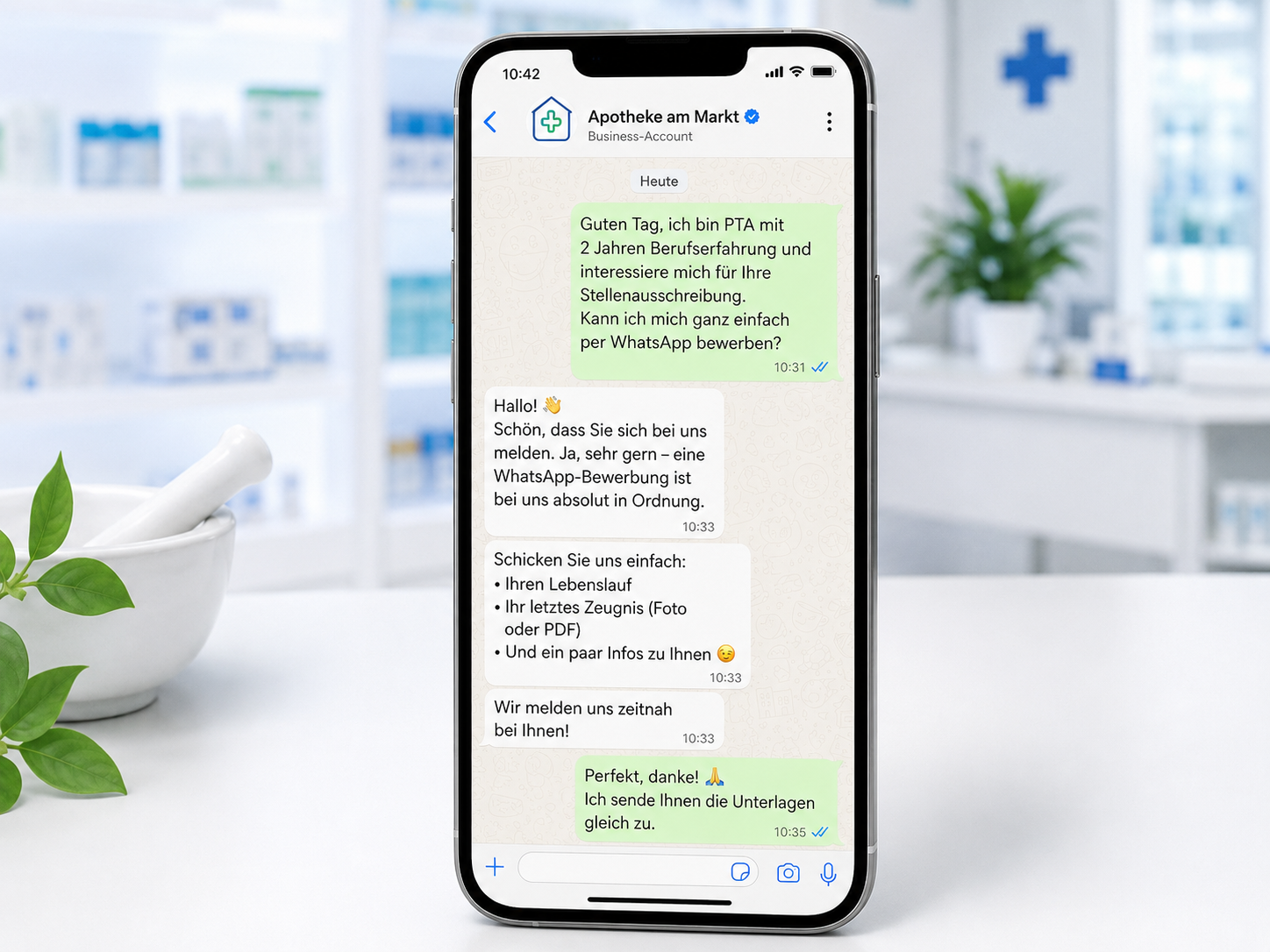 Einblick in das Premium-Modul WhatsApp-Bewerbungen